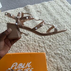 NEW Public desire Nude block heels